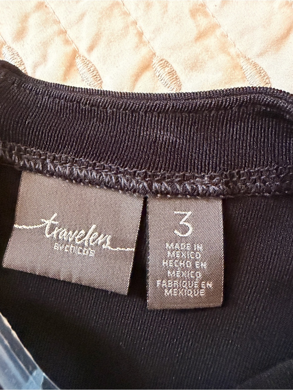 Chico’s Traveler’s Classic Long Sleeve Crewneck Top in Black X-Large - Picture 3 of 3